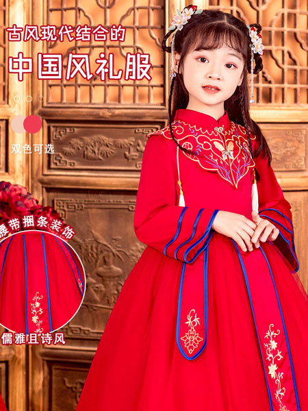 妞宝童装品牌2021冬季中国风气质时尚礼服