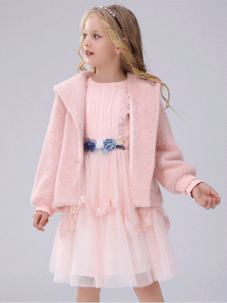 妞宝童装品牌2021冬季粉色柔软舒适外套