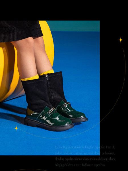 哈贝多童鞋品牌2021冬款黑色短款女大童靴