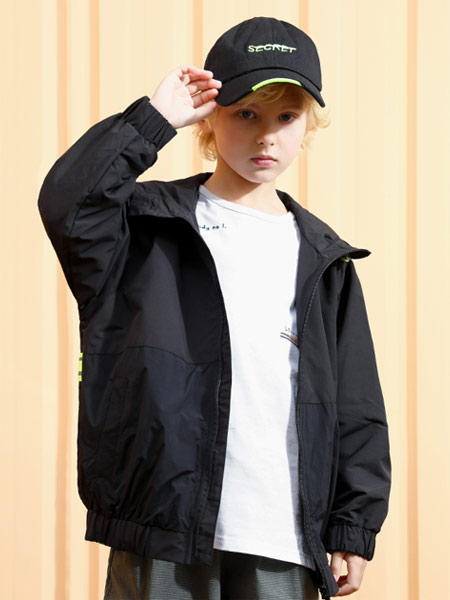 童装品牌2022夏季薄款黑色休闲外套