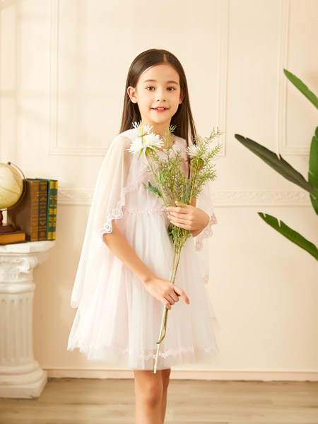 童装品牌2022春夏韩版公主森系欧根纱蕾丝公主裙