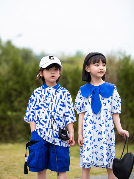 杭州依存品牌管理有限公司2022夏季韩版公主学院宽松潮中袖翻领连衣裙