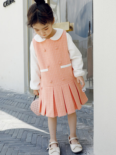 童装品牌2022春夏韩版公主学院复古气质款连衣裙