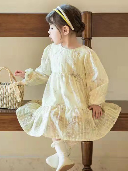 古力家童装品牌2022春夏韩版公主森系复古气质款公主裙