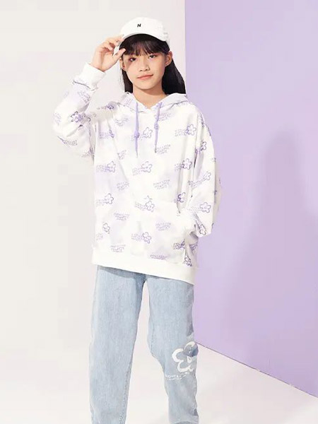 KK少年童装品牌2022春夏韩版公主运动潮童气质款宽松潮卫衣