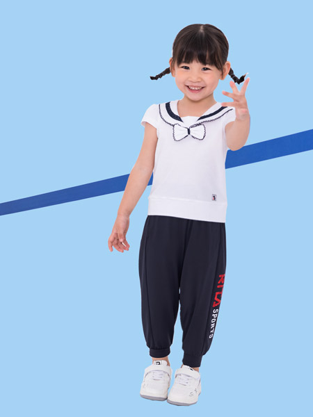 巴布豆（杭州中赛）童装品牌2022春夏白色韩版时尚复古风百搭学院百搭蝴蝶结条纹翻领上衣