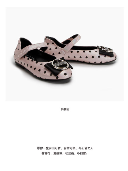 哈贝多童鞋品牌2022春夏粉色日系公主森系学院波点蝴蝶结百搭气质款个性小皮鞋-