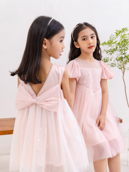 2022夏季粉色纯色小清新森系韩版复古欧根纱白雪公主裙生日礼服装