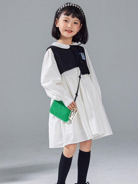 植木森系童装品牌2022春季韩版娃娃领宽松两件套