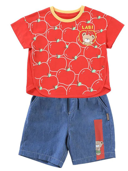 拉比童装品牌2022夏季不规则潮流儿童T恤