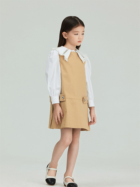 瑞比克童装品牌2022夏季学院文艺范气质连衣裙