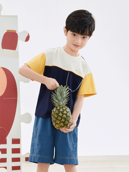 ULLU 优露童装品牌2022夏季宽松弹力透气T恤