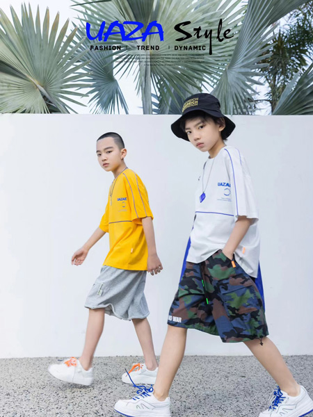 UAZA童装品牌2022夏季运动帅气迷彩短裤