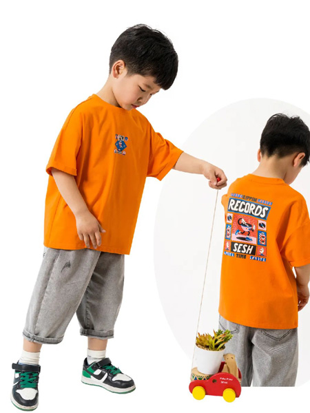 poipoilu（泡泡噜）童装品牌2022夏季潮童弹力透气T恤