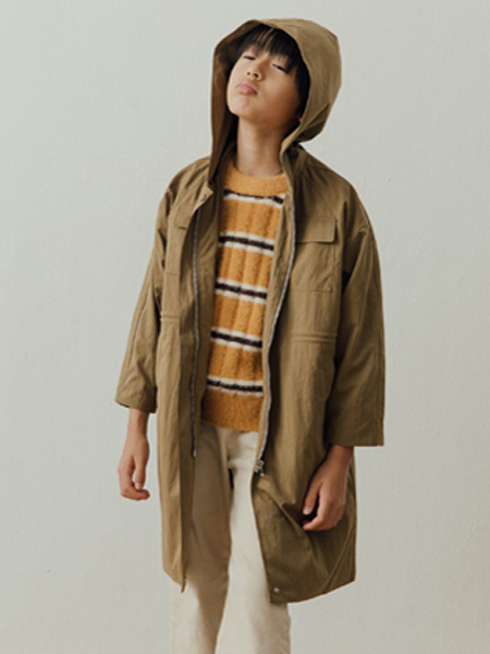 童装品牌2022新款韩版中长款气质风衣