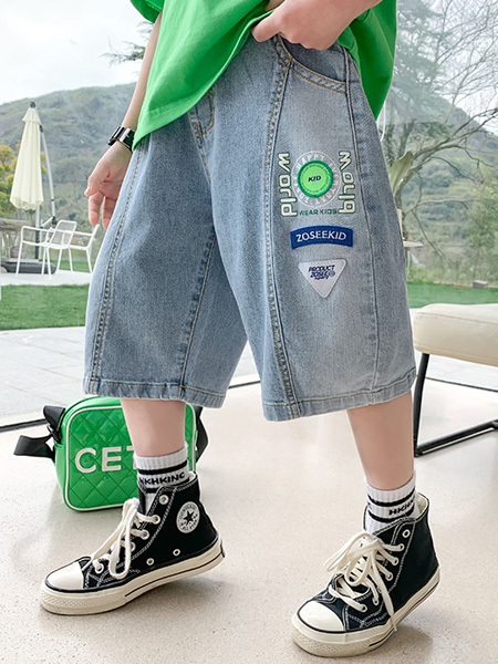 左西童装品牌2022夏季韩版休闲牛仔短裤