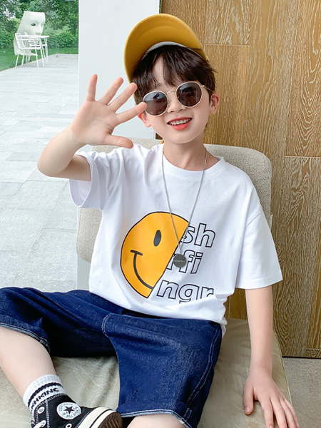 左西童装品牌2022夏季韩版潮童弹力休闲T恤