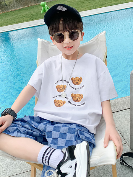 左西童装品牌2022夏季韩版圆领宽松T恤