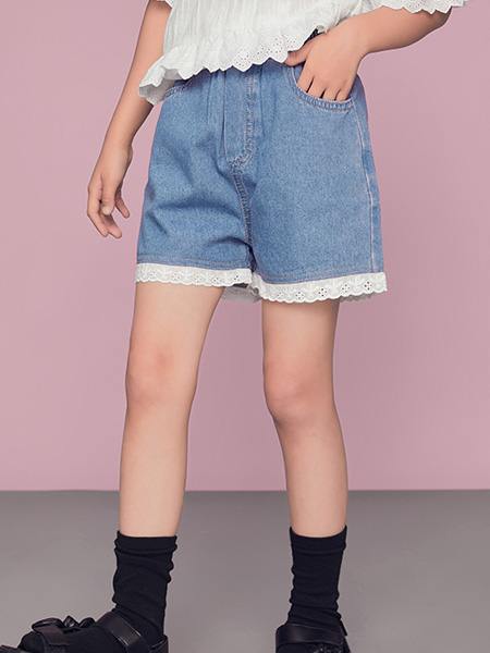 童装童装品牌2022夏季蕾丝拼接可爱短裤