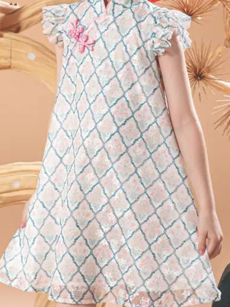 常春藤童装品牌2022夏季无袖优雅简约气质连衣裙