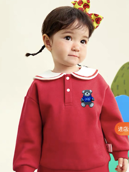 123童装童装品牌2022秋季荷叶边可爱甜美长袖