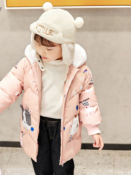 童装品牌2022秋冬洋气加厚拉链带帽外套