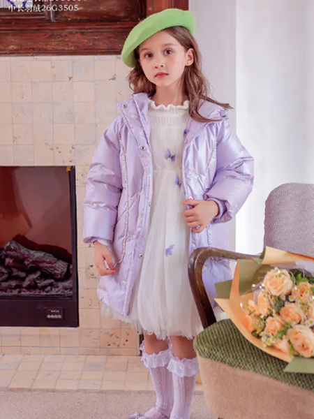 童装品牌2022冬季紫色外套