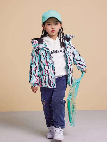 杰米熊童装品牌2022冬季条纹可爱卫衣