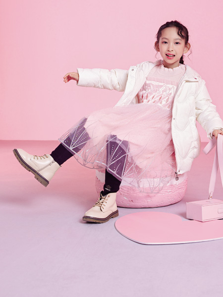 童装品牌2022冬季粉色网纱裙