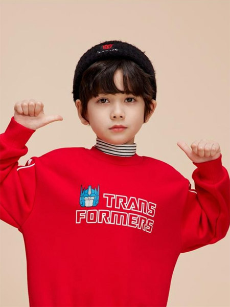 童装品牌2022冬季红色国风卫衣