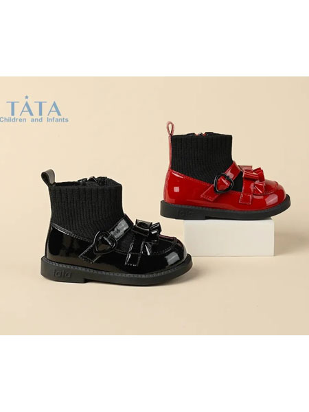 百丽国际TATA童鞋品牌2022秋冬拼接潮流款童鞋
