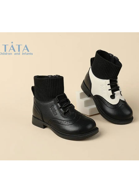 百丽国际TATA童鞋品牌2022秋冬撞色拼接时尚童鞋