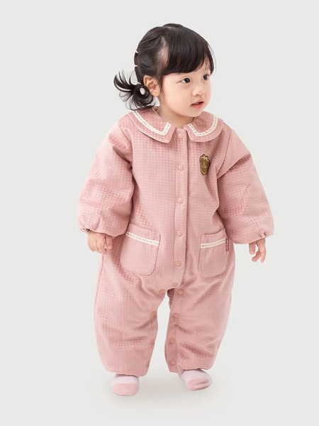 拉比童装品牌2022秋冬格子宽松连体睡衣
