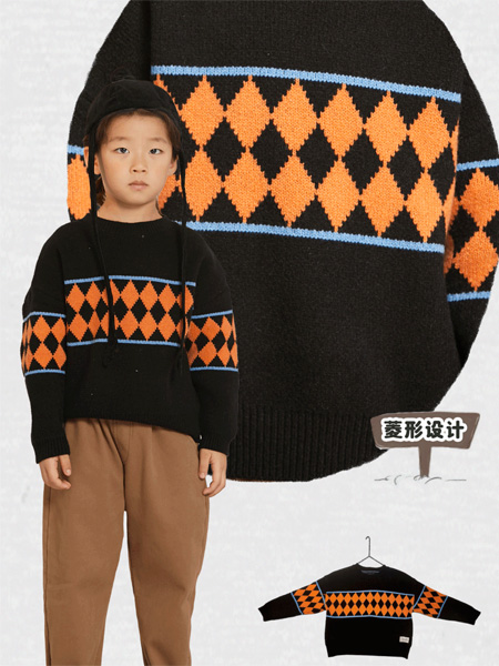 DC童装婴童用品2022冬季格子羊毛衫上衣