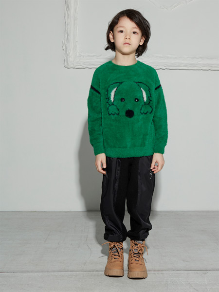 Qimoo婴童服饰2022冬季绿色保暖毛衣