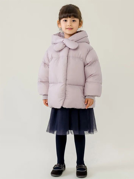 马克珍妮童装品牌2022冬季保暖连帽面包服