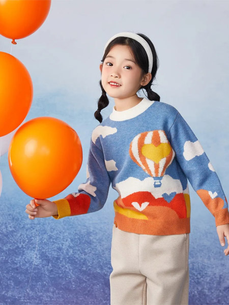MCMK玛卡西童装品牌2022秋冬趣味气球城堡毛衫