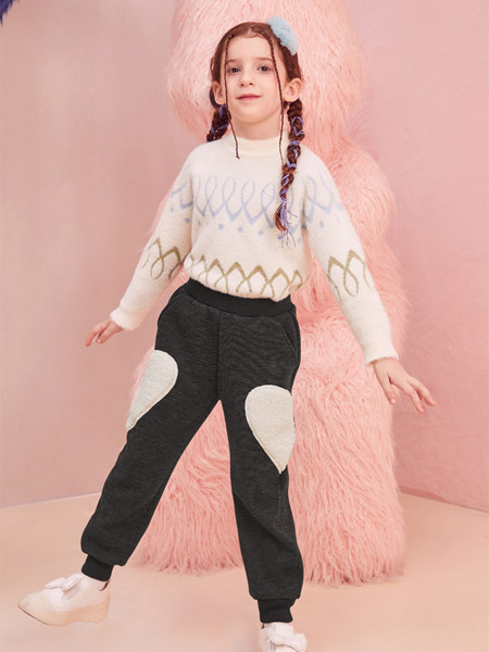 爱法贝童装品牌2022冬季童趣可爱保暖长裤