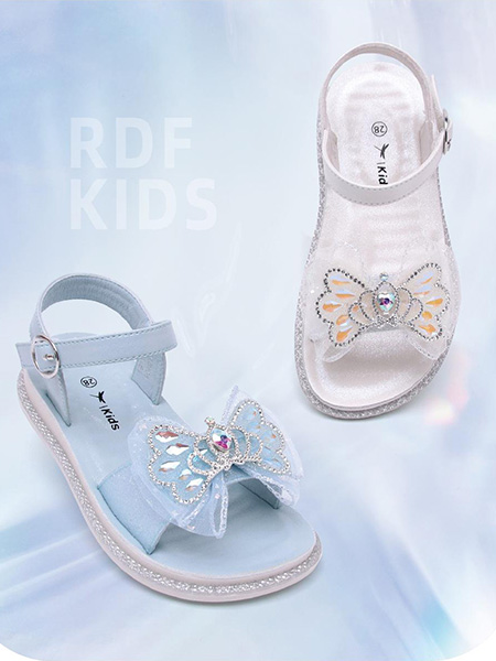红蜻蜓儿童童鞋品牌2024夏季甜美皇冠蝴蝶型凉鞋