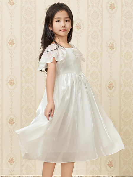 红蜻蜓儿童童装品牌2024春季可爱雪纺公主连衣裙