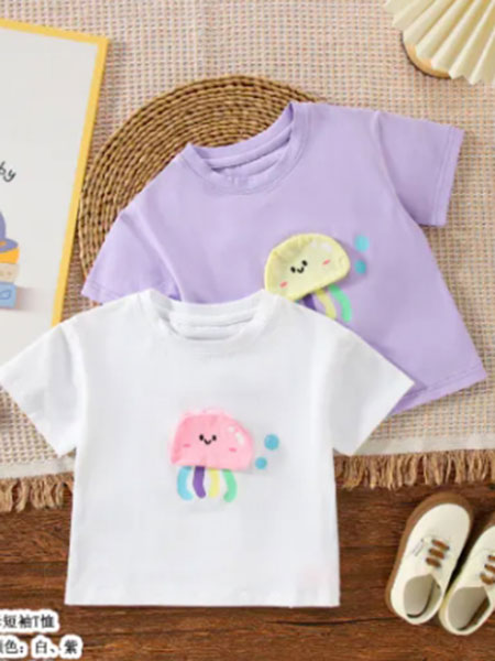 钓鱼猫童装品牌2024春夏婴儿可爱T恤