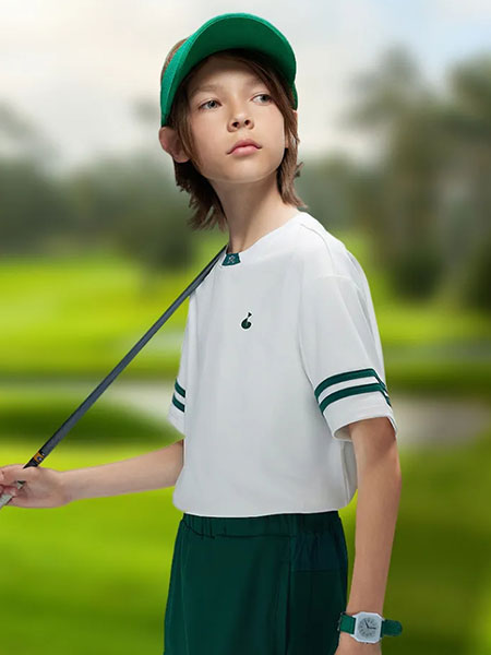 MQD马骑顿童装品牌2024春夏高尔夫球T恤